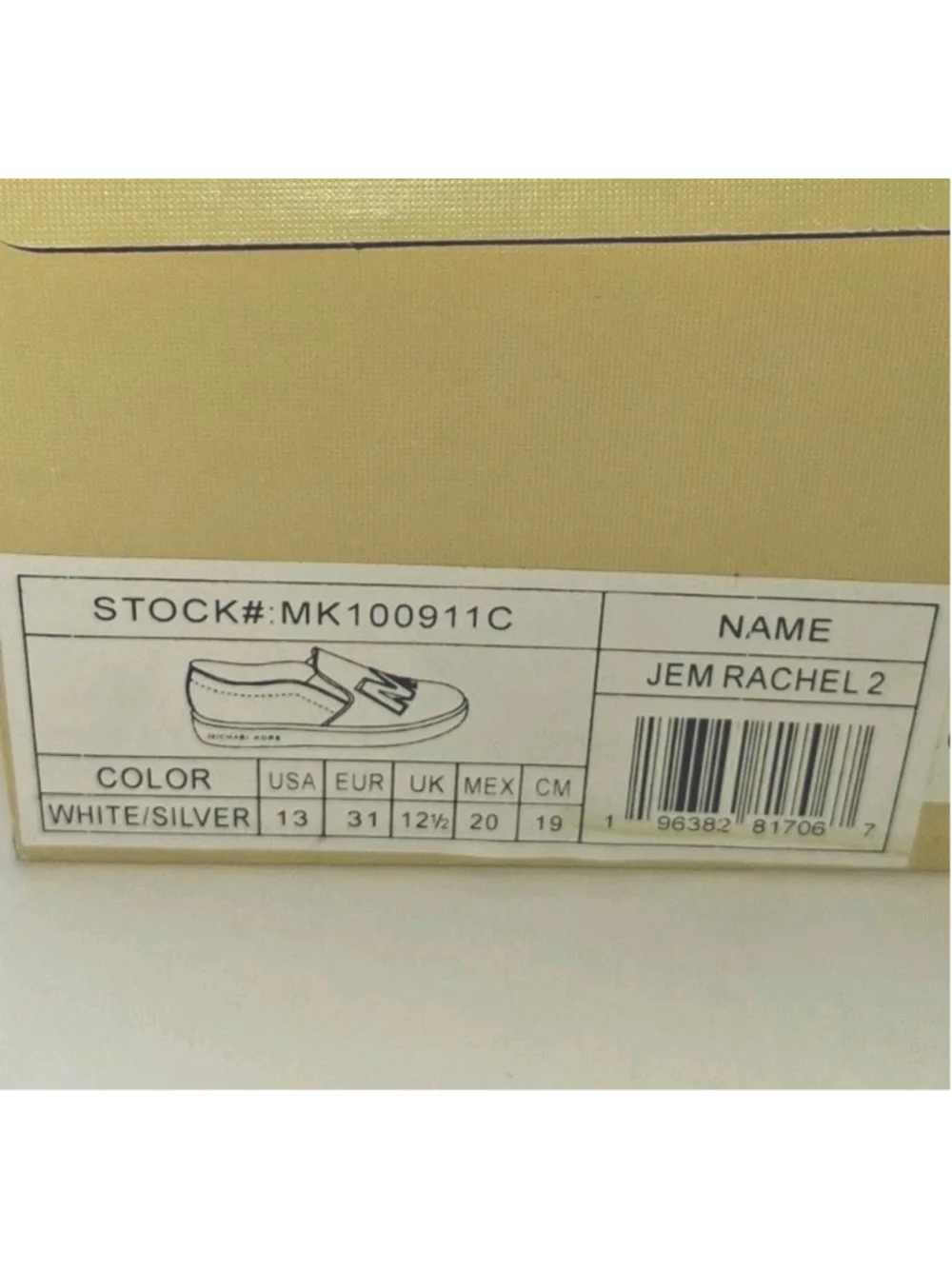 Michael KORS girls Jem Rachel2 Shoes Size Kids 13 Color White And Silver - Picture 6 of 6